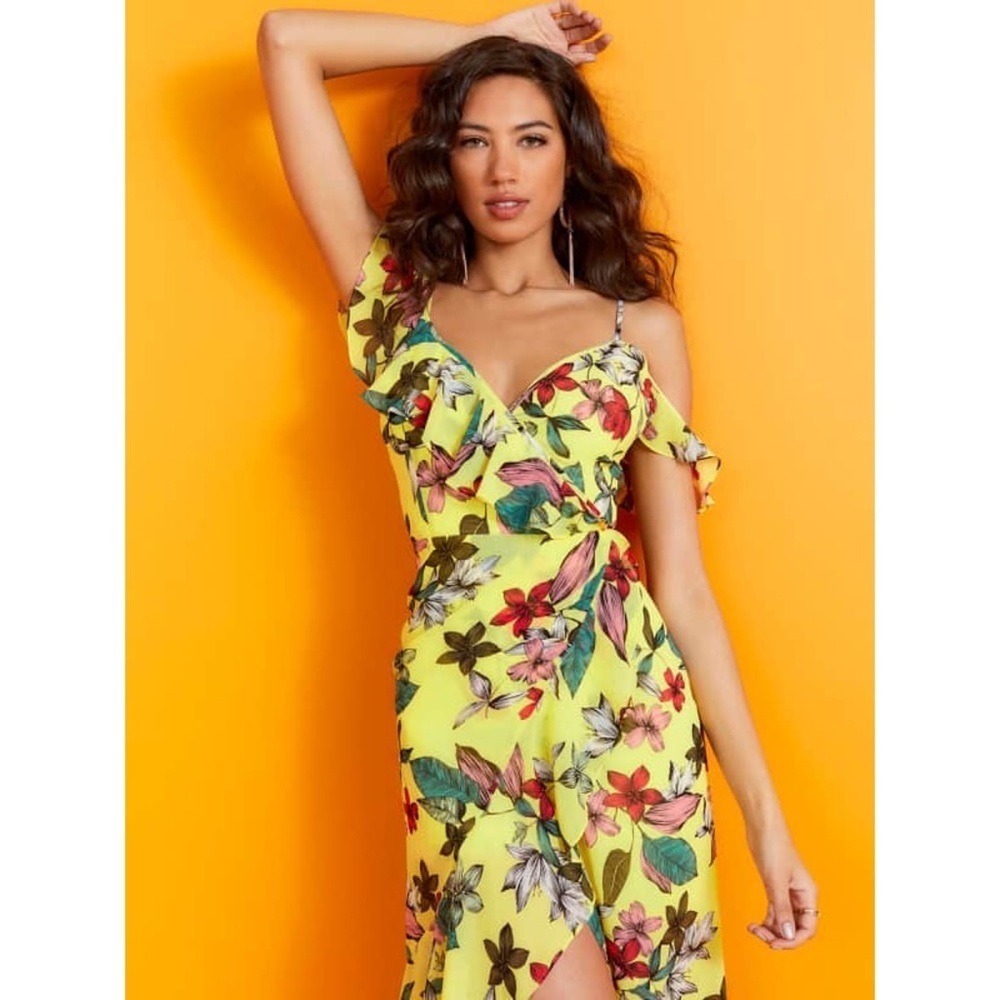 New GUESS Floral Print Dress SZ S